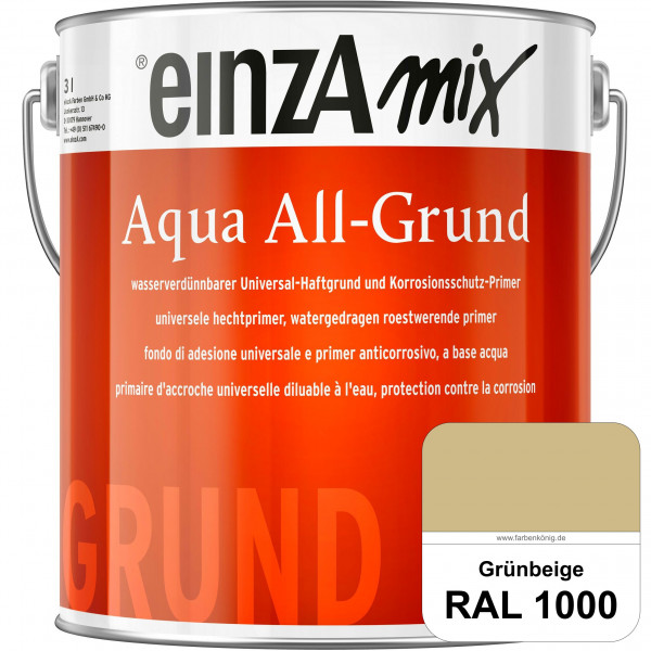 einzA Aqua All-Grund (RAL 1000 Grünbeige) Wasserverdünnbarer Haftgrund & Korrosionsschutz-Primer