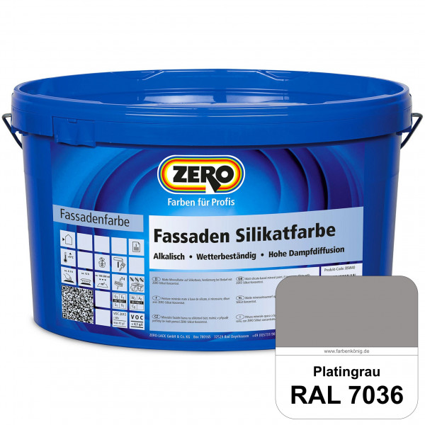 Fassaden Silikatfarbe (RAL 7036 Platingrau)