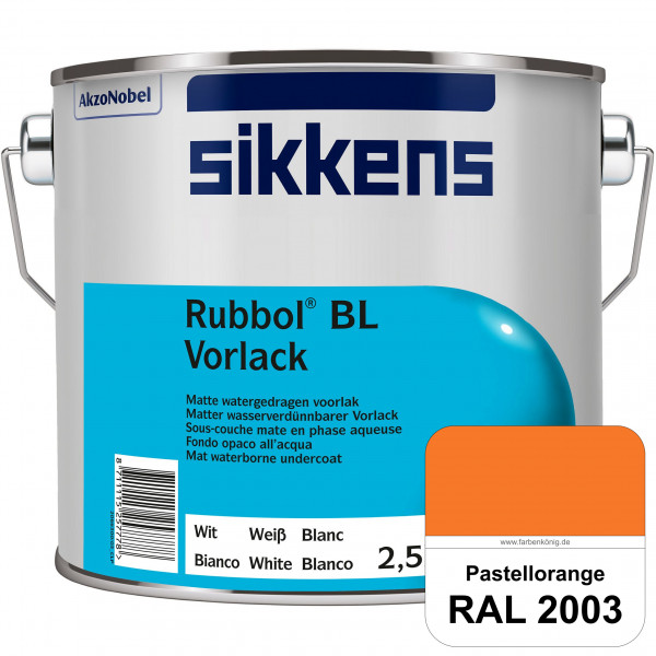 Rubbol BL Vorlack (RAL 2003 Pastellorange) Wasserbasierter, matter & umweltschonender Vorlack (innen