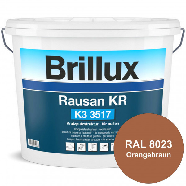 Rausan KR K3 3517 mit Protect (RAL 8023 Orangebraun) Organisch gebundener Kratzputz für wetterbestän