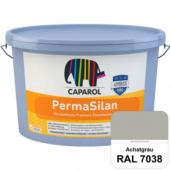 PermaSilan (RAL 7038 Achatgrau) Elastische, diffusionsoffene Fassadenfarbe mit integrierter Nano-Qua