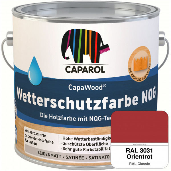 CapaWood® Wetterschutzfarbe NQG (RAL 3031 Orientrot) - ersetzt Capadur Wetterschutzfarbe NQG