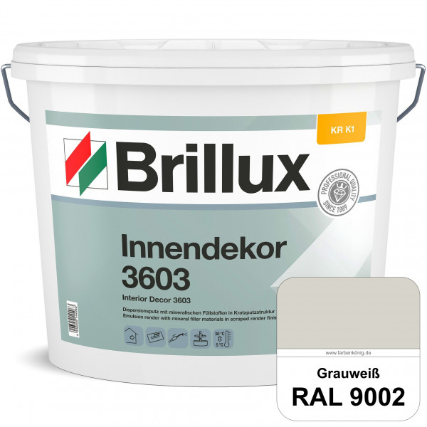 Innendekor ELF KR-K1 3603 (RAL 9002 Grauweiß) Kratzputz nach zur Erzielung dekorativer und strapazie