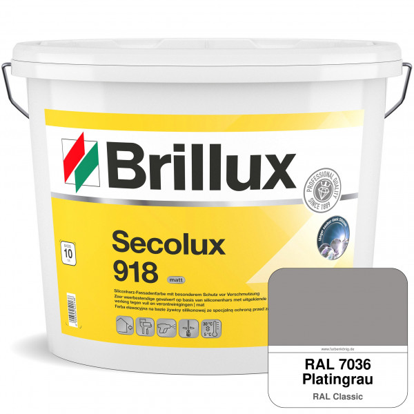 Secolux 918 TSR-Formel (RAL 7036 Platingrau) für den Einsatz auf WDVS - ehemals Silicon-Fassadenfarb