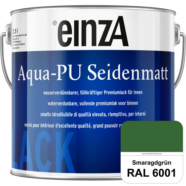 einzA Aqua-PU seidenmatt (RAL 6001 Smaragdgrün) wasserverdünnbarer Premiumlack für innen