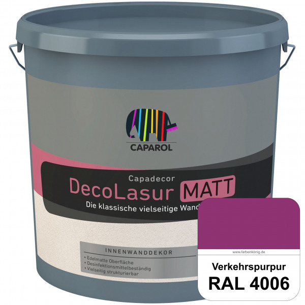 Capadecor DecoLasur Matt (RAL 4006 Verkehrspurpur) Matte Lasurfarbe auf Dispersionsbasis (innen)