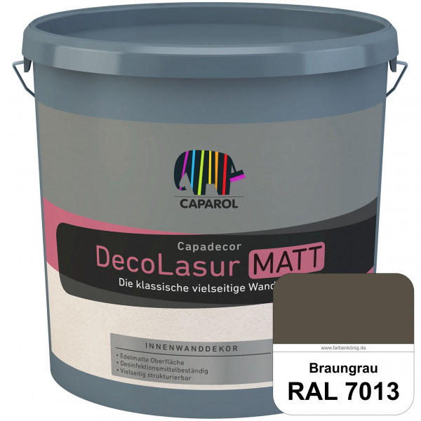 Capadecor DecoLasur Matt (RAL 7013 Braungrau) Matte Lasurfarbe auf Dispersionsbasis (innen)