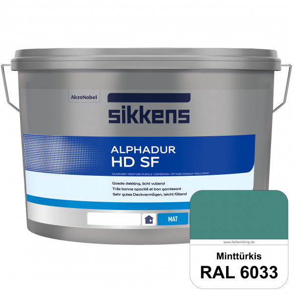 Alphadur HD SF (RAL 6033 Minttürkis) matte hochdeckende waschbeständige Innenwandfarbe