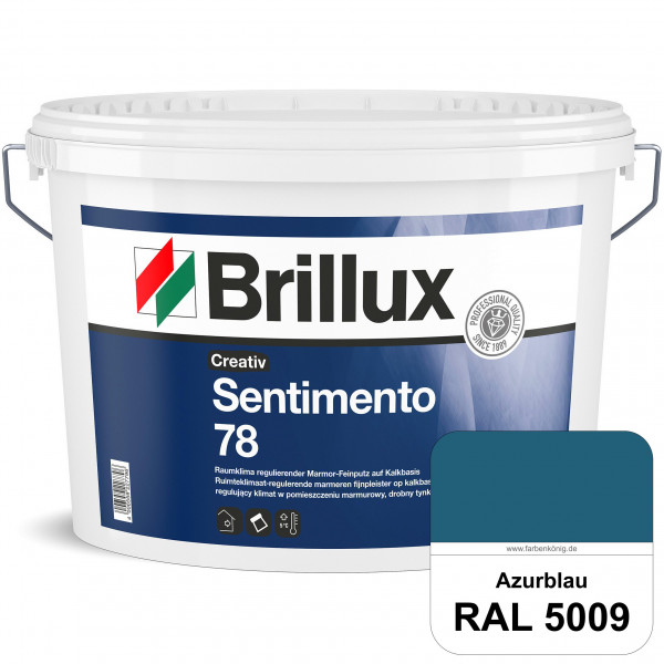 Creativ Sentimento 78 (RAL 5009 Azurblau) Marmor-Feinputz auf Kalkbasis, zur Erzielung matter Oberfl