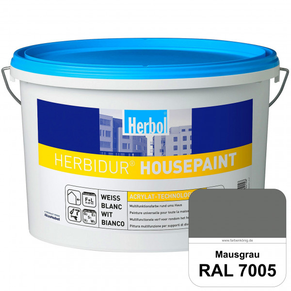 Herbidur Housepaint (RAL 7005 Mausgrau) seidenmatte Reinacrylat-Fassadenfarbe
