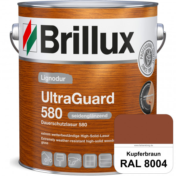 Lignodur UltraGuard 580 (Dauerschutzlasur 580) RAL 8004 Kupferbraun