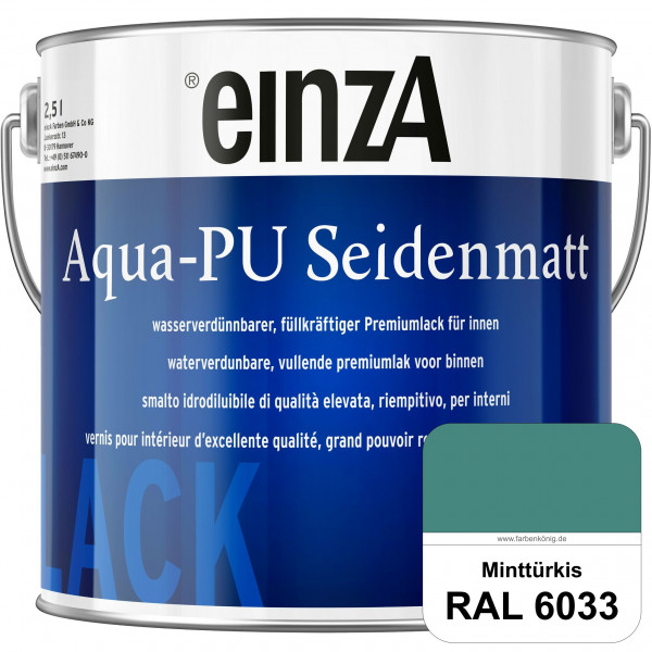 einzA Aqua-PU seidenmatt (RAL 6033 Minttürkis) wasserverdünnbarer Premiumlack für innen
