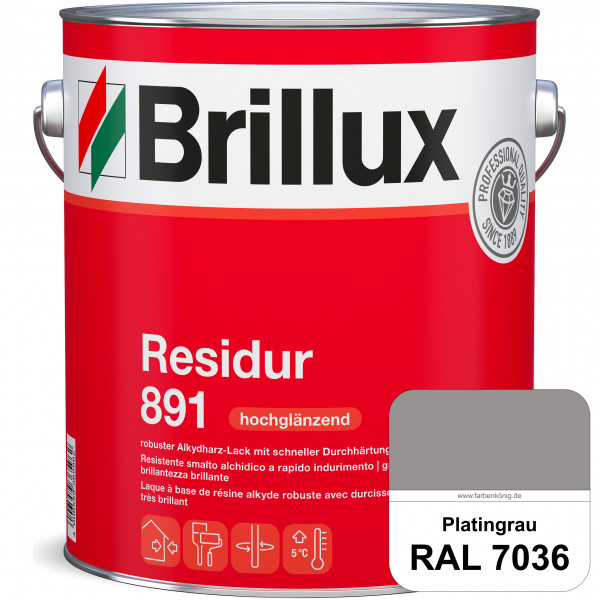 Residur 891 (RAL 7036 Platingrau) widerstandsfähige, schnell trocknender Lack für grundierte Metallb