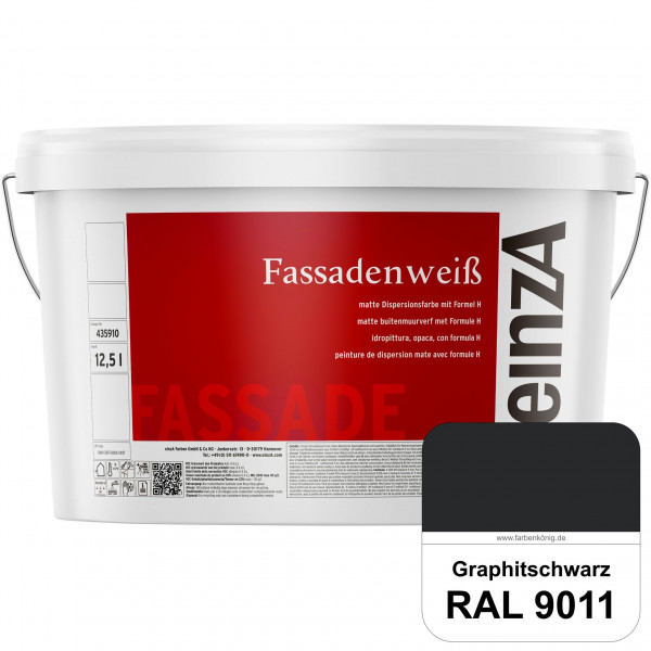 einzA Fassadenweiß (RAL 9011 Graphitschwarz) Sil-Fassadenfarbe gegen Schmutz & Vergrünung