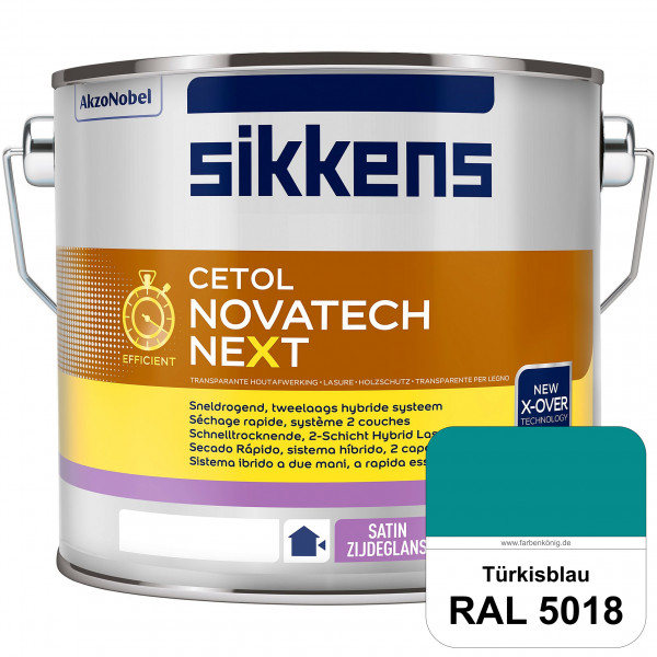 Cetol Novatech neXt (RAL 5018 Türkisblau) Schnelltrocknende Hybrid-Lasur mit höchster Wetterbeständi