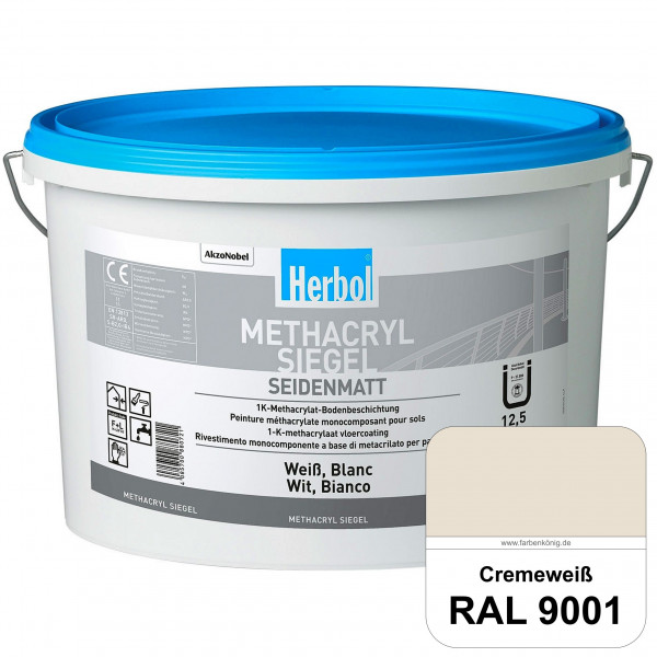 Methacryl Siegel (RAL 9001 Cremeweiß) seidenmatte 1K-Beschichtung Böden (Innen & Außen)