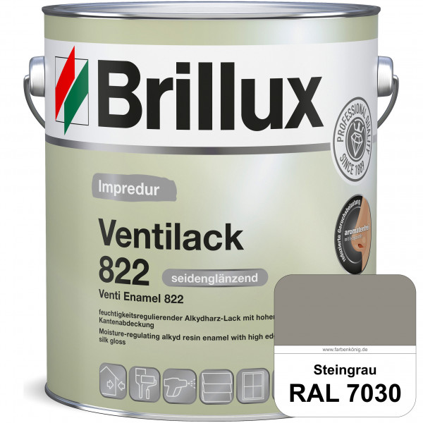 Impredur Ventilack 822 (RAL 7030 Steingrau) Seidenglanzlack (lösemittelhaltig) Fenster & Türen innen