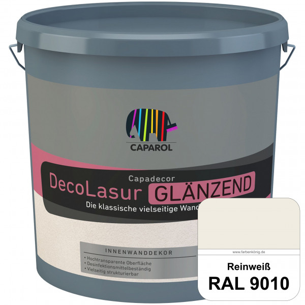 Capadecor DecoLasur Glänzend (RAL 9010 Reinweiß) Glänzende Lasurfarbe auf Dispersionsbasis (innen)