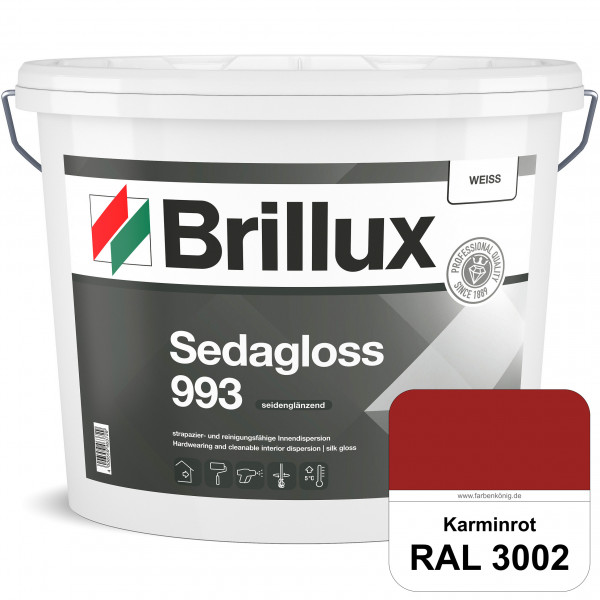 Sedagloss 993 (RAL 3002 Karminrot) seidenglänzende Innendispersion für hoch strapazierfähige & gut r