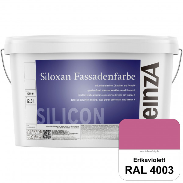 einzA Siloxan Fassadenfarbe (RAL 4003 Erikaviolett) Siliconvergütete Fassadenfarbe