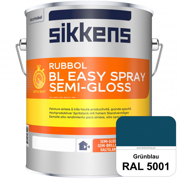 Rubbol BL Easy Spray (RAL 5001 Grünblau) Seidenglänzender Airlesslack (außen & innen)