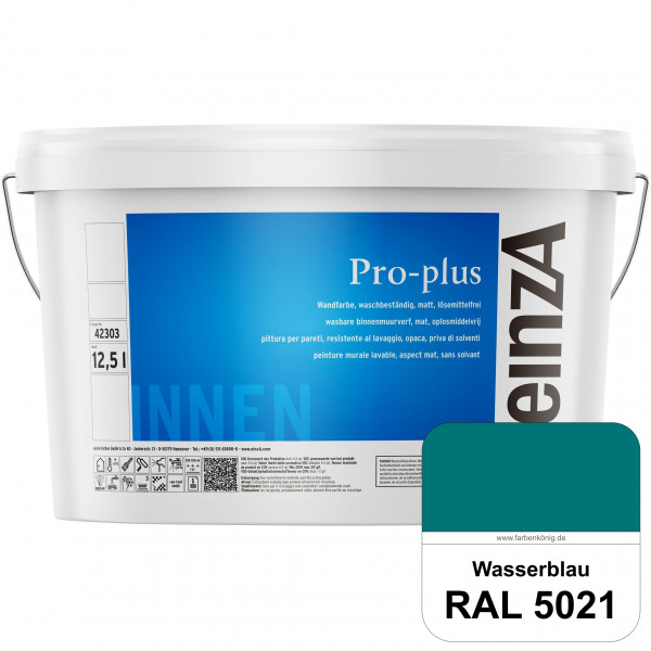 einzA Pro-plus (RAL 5021 Wasserblau) Lösemittelfreie waschbeständige Kunststoff-Dispersionsfarbe