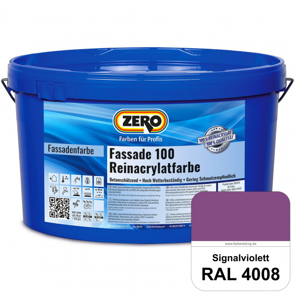 Fassade 100 Reinacrylatfarbe (RAL 4008 Signalviolett)