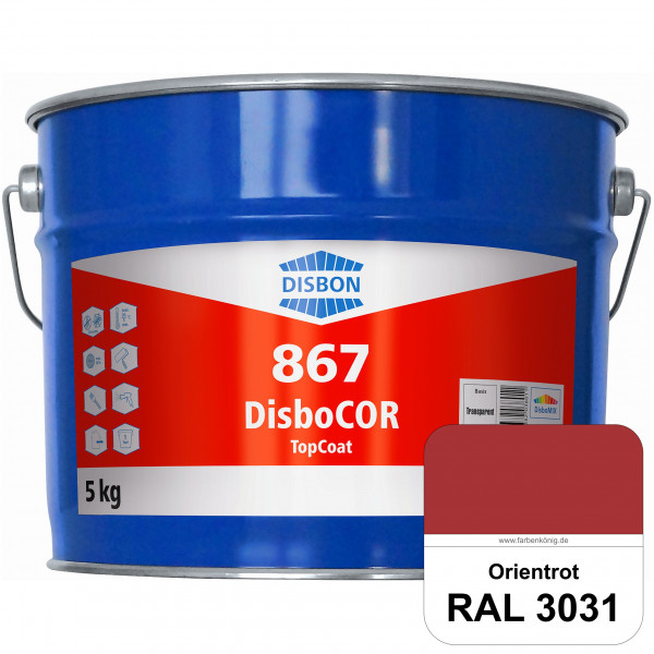 DisboCOR 867 TopCoat (RAL 3031 Orientrot) Anwendungsfreundliche Korrosionsschutz-Deckbeschichtung mi
