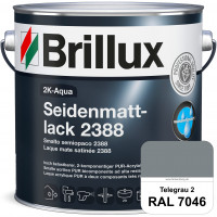 2K-Aqua Seidenmattlack 2388 (RAL 7046 Telegrau 2) mechanisch und chemisch hoch belastbar für außen &