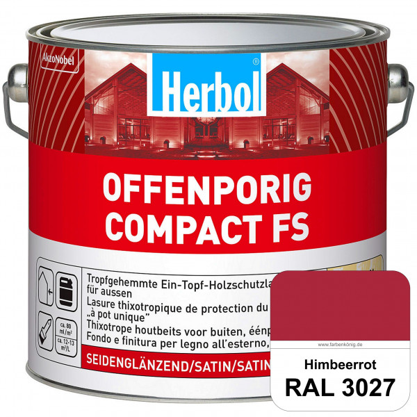 Offenporig Compact FS (RAL 3027 Himbeerrot) Rationelle & thixotrope Ein-Topf-Holzlasur (außen)