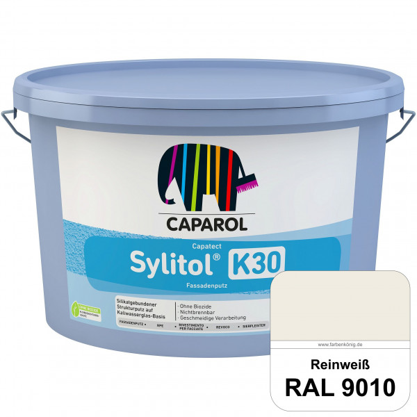 Capatect Sylitol Fassadenputz K30 (RAL 9010 Reinweiß) Silikatisch gebundener Strukturputz nach DIN E