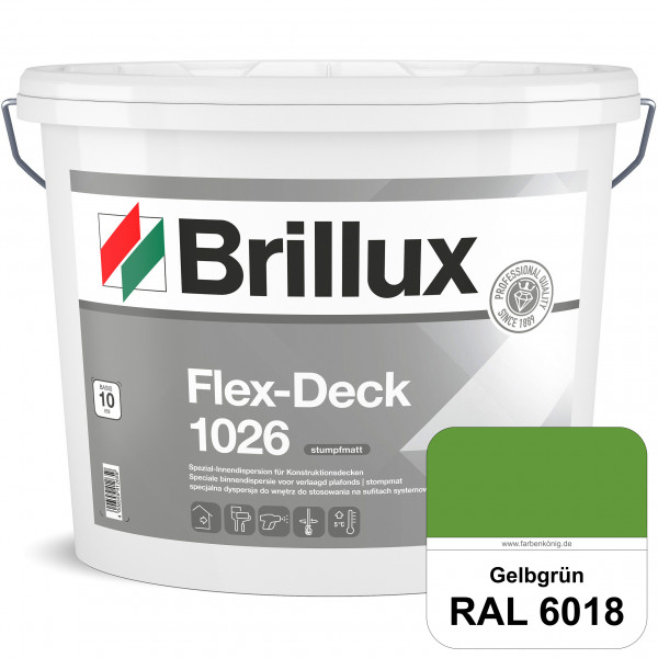 Flex-Deck ELF 1026 (RAL 6018 Gelbgrün) Hochwertige Innendispersion für Decken mit Installationen & A