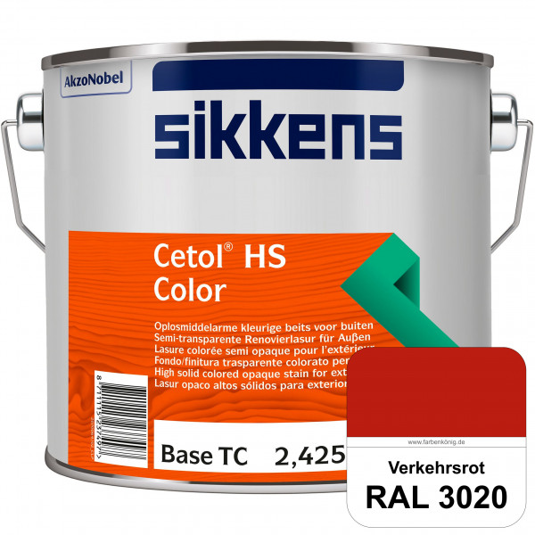 Cetol HS Color (RAL 3020 Verkehrsrot) Dekorative semi-transparente Lasur (lösemittelhaltig) für auße