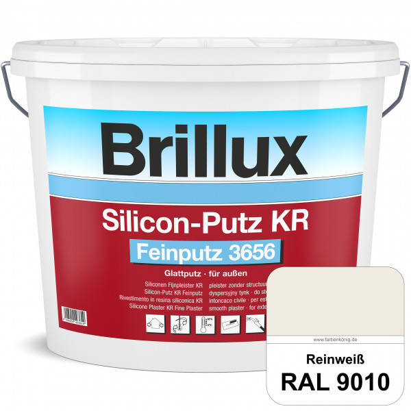 Silicon-Putz KR Feinputz 3656 (RAL 9010 Reinweiß) Glattputz , verarbeitungsfertig, perfekte Wasserda