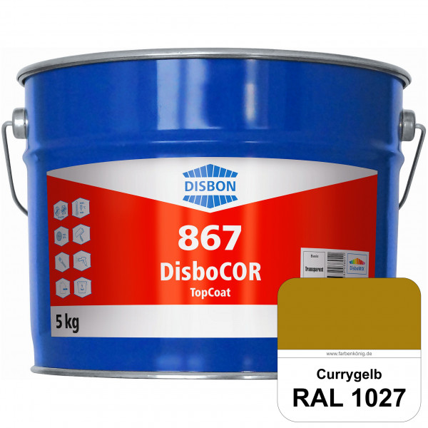 DisboCOR 867 TopCoat (RAL 1027 Currygelb) Anwendungsfreundliche Korrosionsschutz-Deckbeschichtung mi