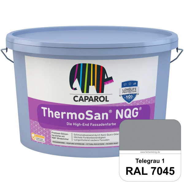 ThermoSan NQG (RAL 7045 Telegrau 1) schmutzabweisende Siliconharz Fassadenfarbe mit Algen- und Pilzs