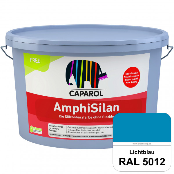 AmphiSilan FREE (RAL 5012 Lichtblau) Mineralmatte Fassadenfarbe in spezieller Siliconharz-Bindemitte