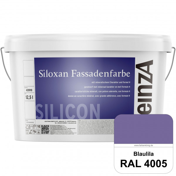 einzA Siloxan Fassadenfarbe (RAL 4005 Blaulila) Siliconvergütete Fassadenfarbe