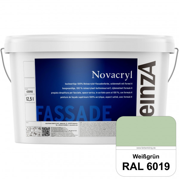 einzA Novacryl (RAL 6019 Weißgrün) Reinacrylat-Fassadenfarbe, seidenmatt