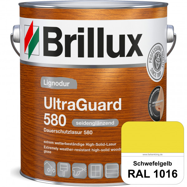 Lignodur UltraGuard 580 (Dauerschutzlasur 580) RAL 1016 Schwefelgelb
