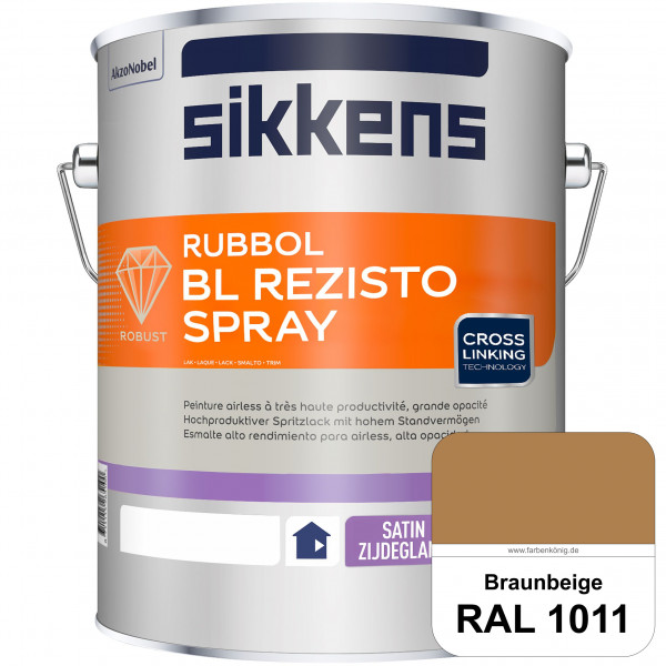 Rubbol BL Rezisto Spray (RAL 1011 Braunbeige) Hochwertiger, strapazierfähiger Airlesslack für (innen