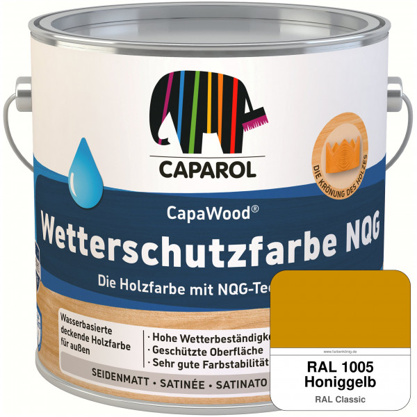 CapaWood® Wetterschutzfarbe NQG (RAL 1005 Honiggelb) - ersetzt Capadur Wetterschutzfarbe NQG