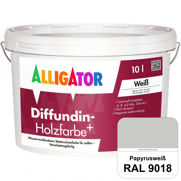 Diffundin-Holzfarbe+ (RAL 9018 Papyrusweiß)