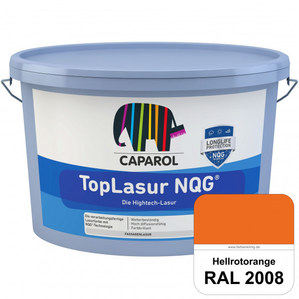 TopLasur NQG® (RAL 2008 Hellrotorange) Verarbeitungsfertige Lasur auf Basis der Nano-Quarz-Gitter Te