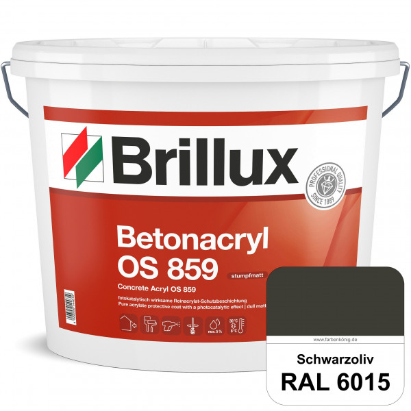 Betonacryl OS 859 (RAL 6015 Schwarzoliv) Wetterbeständige Schutzbeschichtung für Betonflächen (Außen