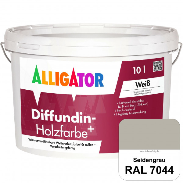 Diffundin-Holzfarbe+ (RAL 7044 Seidengrau)