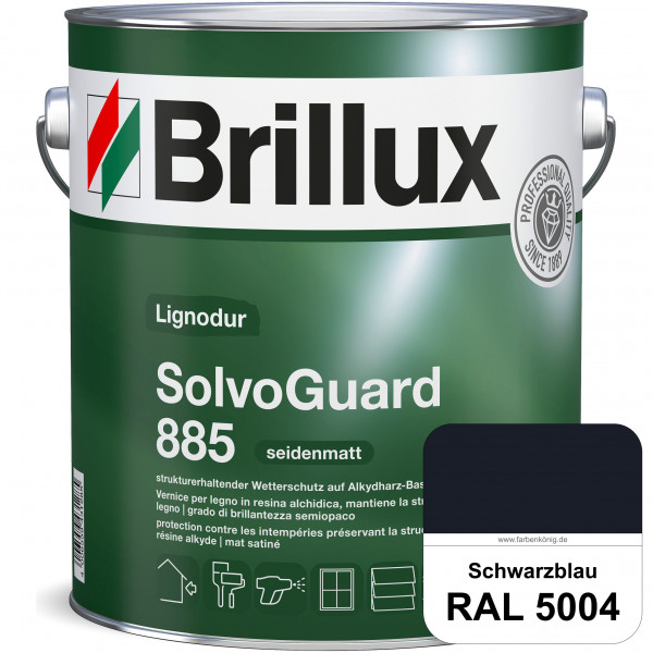 SolvoGuard 885 (RAL 5004 Schwarzblau) deckende oder lasierende seidenmatte Alkydharz-Holzfarbe für a