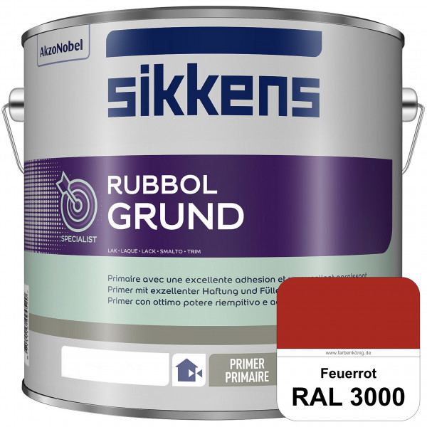 Rubbol Grund (RAL 3000 Feuerrot) Seidenmatte Grund- und Zwischenbeschichtung auf Kunstharzbasis (inn