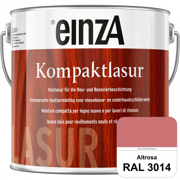einzA Kompaktlasur (RAL 3014 Altrosa) Lasuranstrich für den Neu- und Renovieranstrich