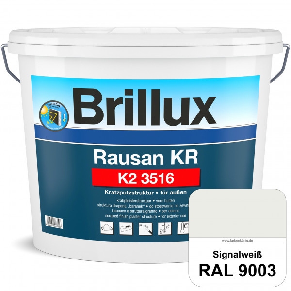 Rausan KR K2 3516 mit Protect (RAL 9003 Signalweiß) Organisch gebundener Kratzputz für wetterbeständ